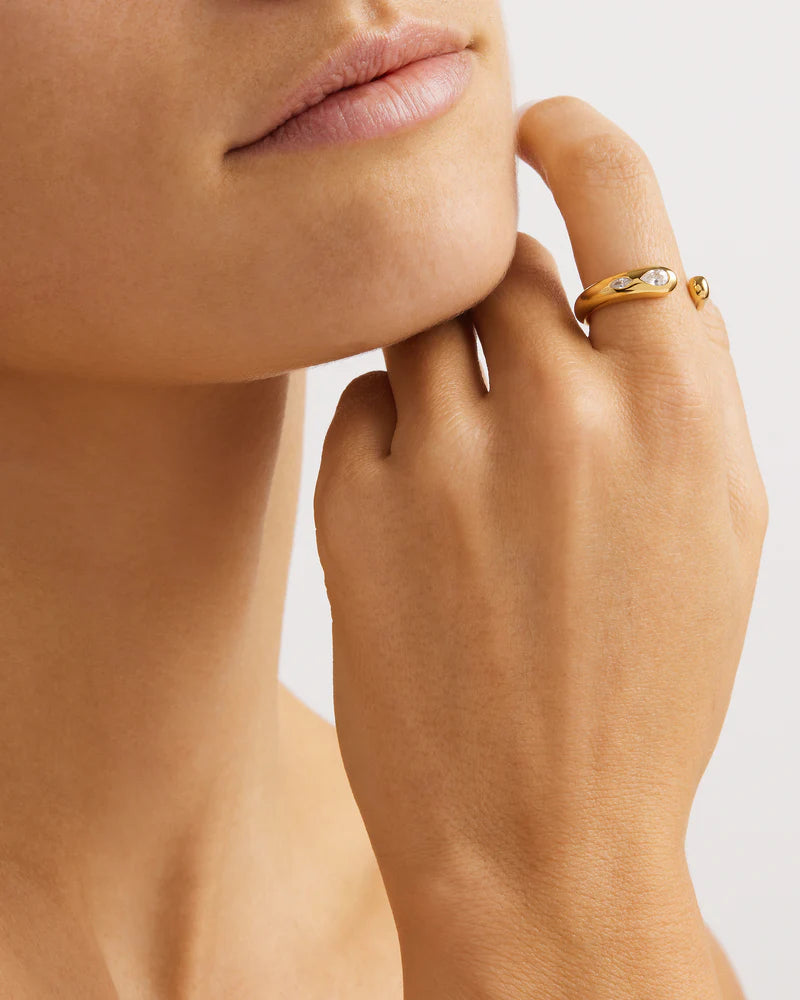 By Charlotte 18k Gold Vermeil Dewdrop Ring