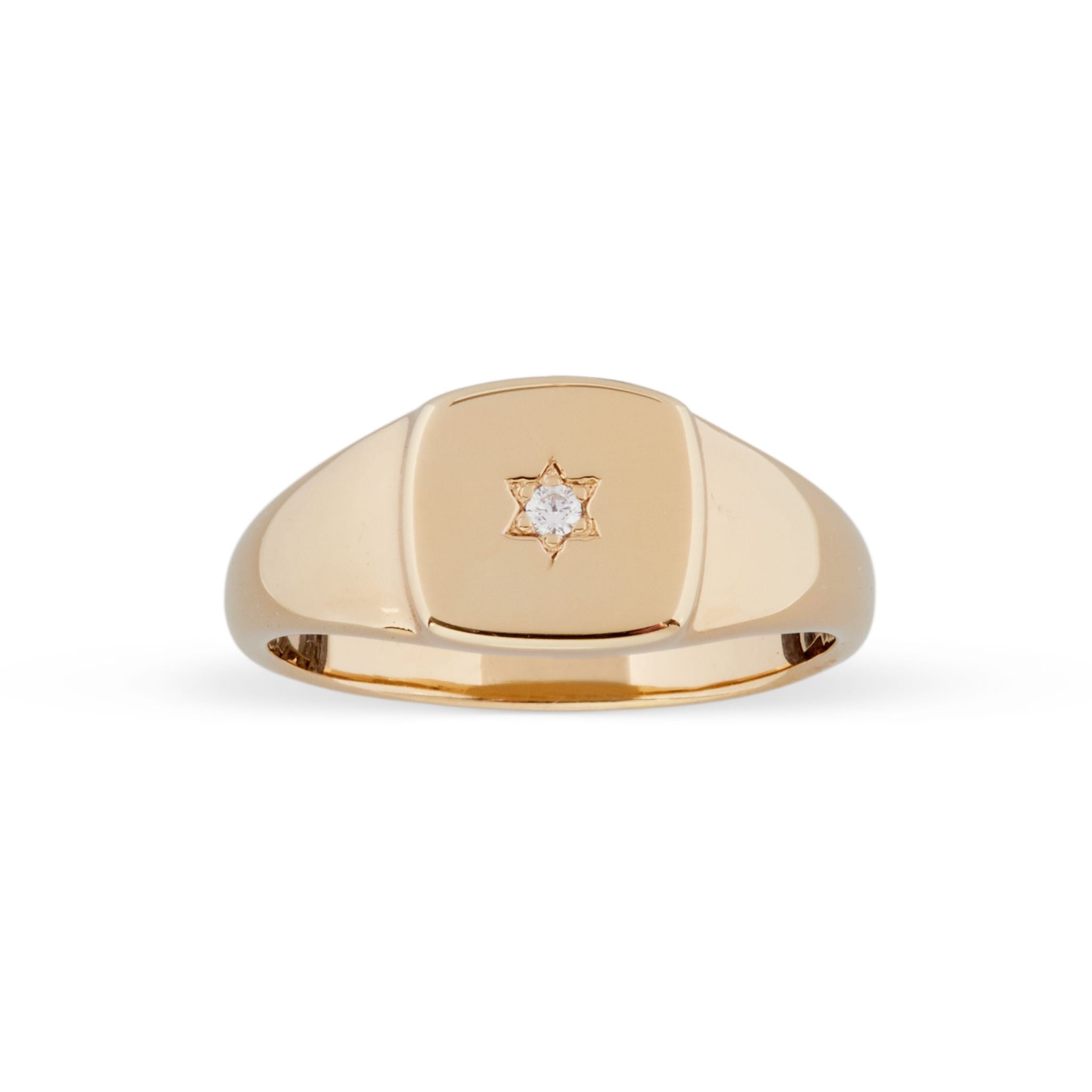 Gold Plated Square Cubic Zirconia Signet Ring