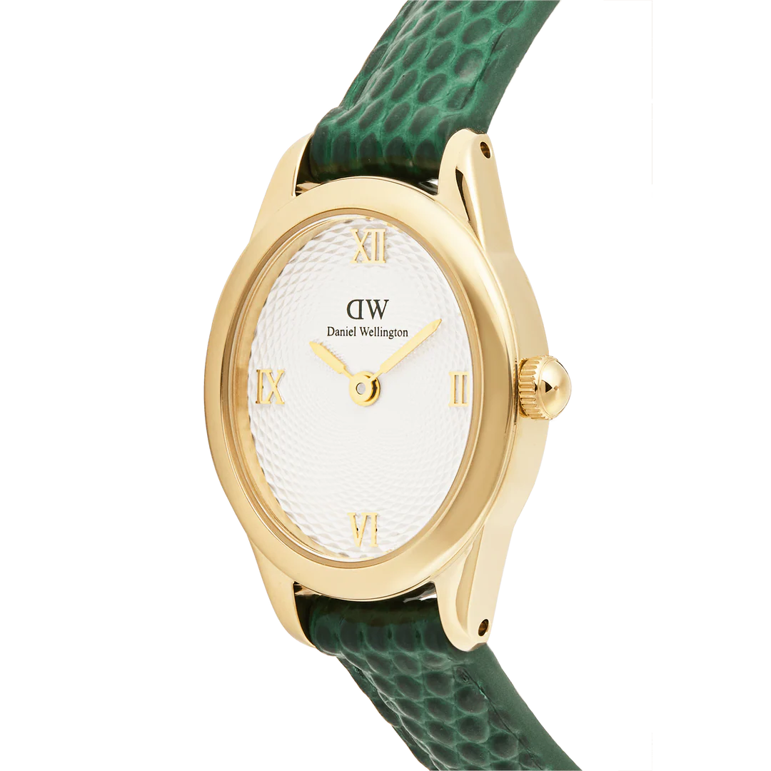 Daniel Wellington Ophelia Mini Green Lizard White Guilloché Gold