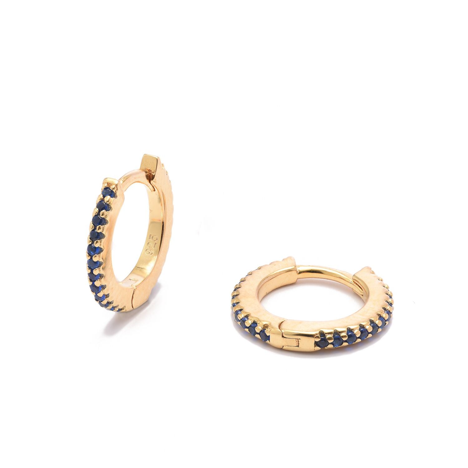 Gold Plated Pink Cubic Zirconia Set Huggie Earrings