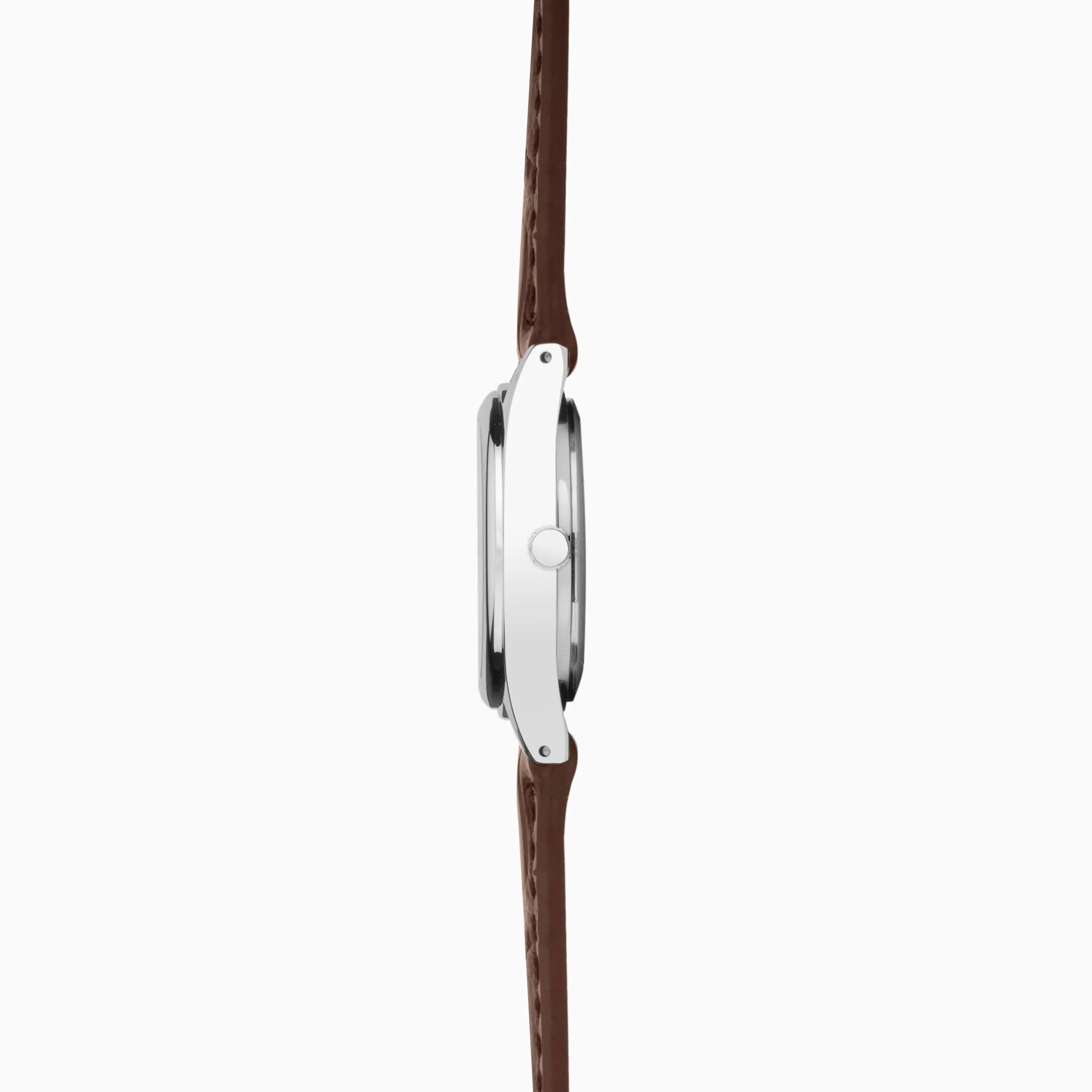 Sekonda Evans Ladies Watch | Silver Alloy Case & Brown Leather Strap with White Dial | 40685