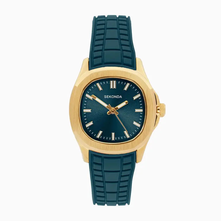 Sekonda Octaire Ladies Octaire Watch | Gold Case and Teal Silicone Strap | 40797