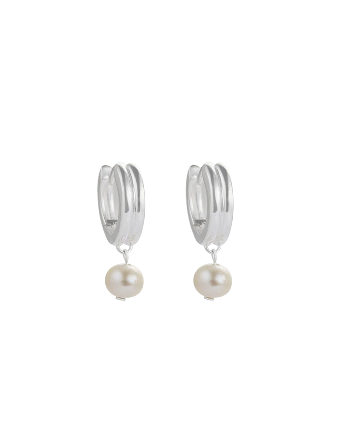Solace Pearl Hoops (Sterling Silver)