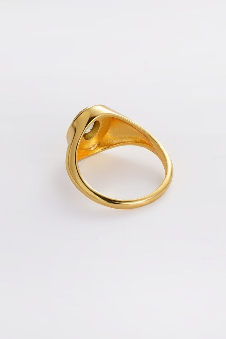 Zafino Alec Ring Green Amythest Gold