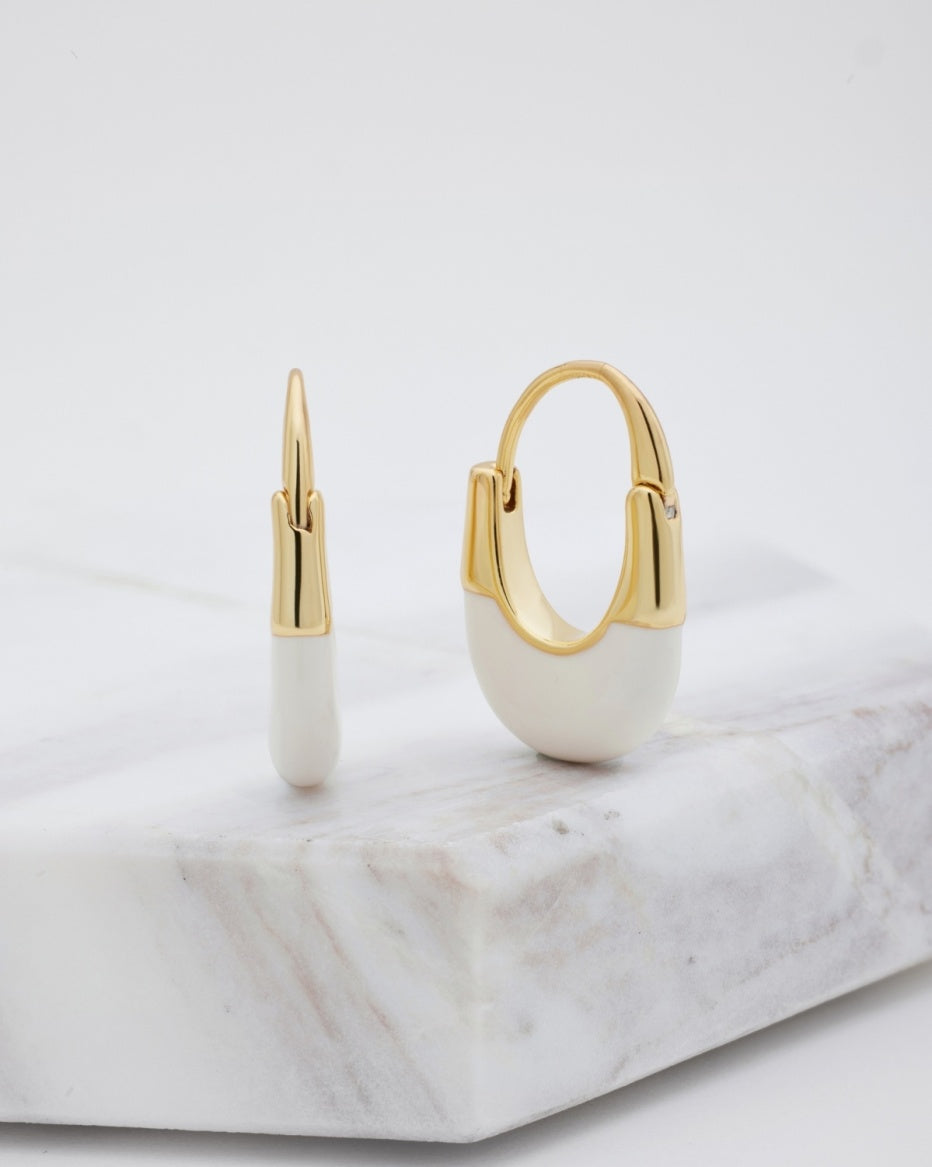 Zafino Stefi Hoop Gold/White