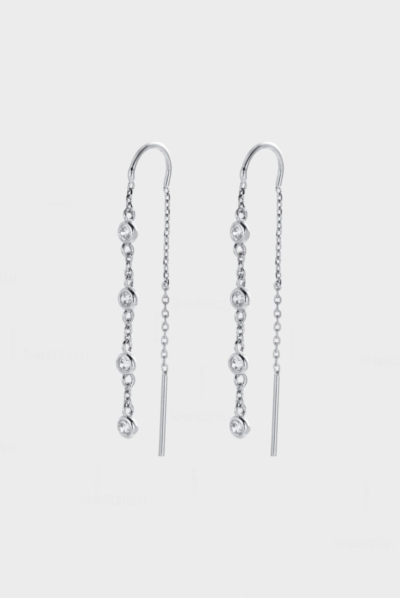 Zafino Adele Thread Earrings Silver