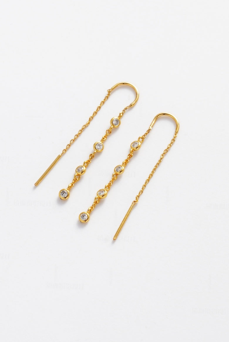 Zafino Adele Thread Earrings Gold