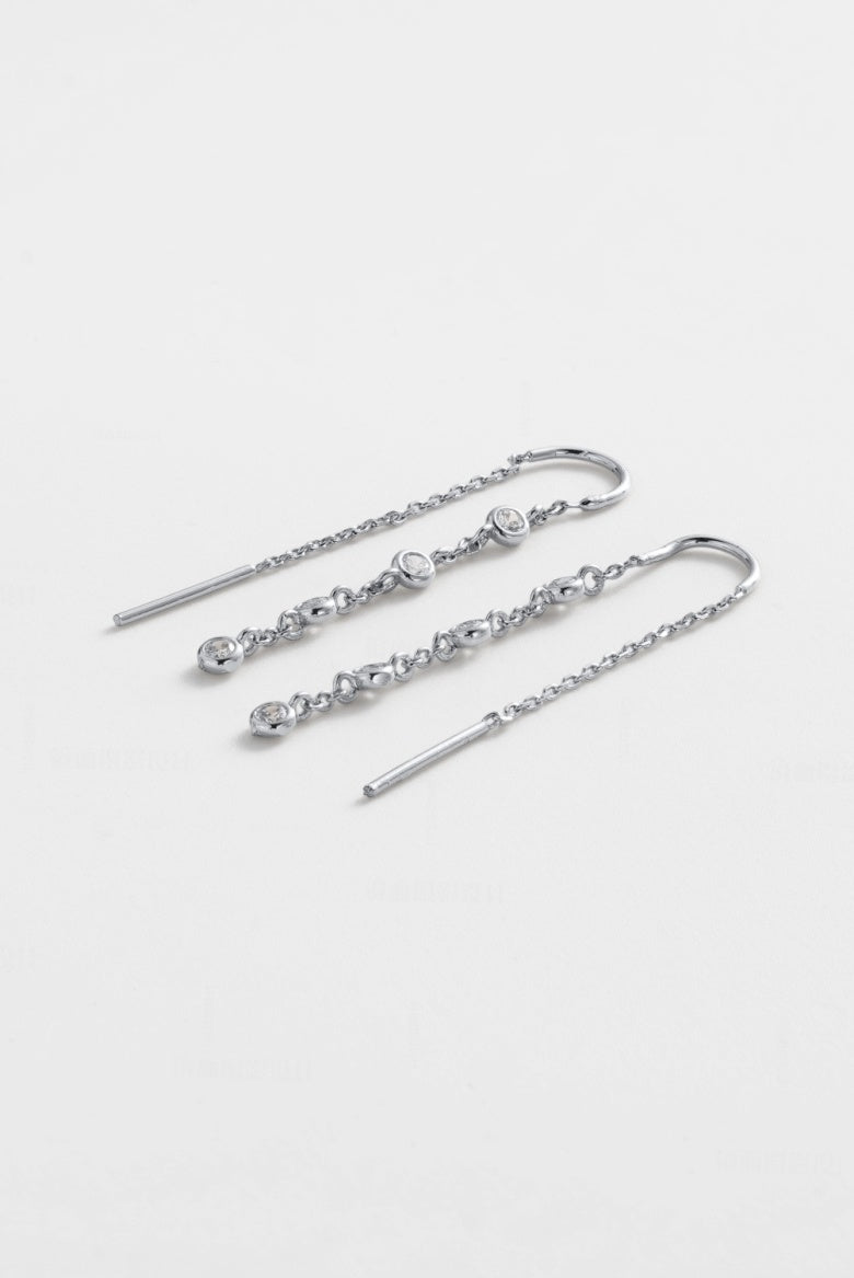 Zafino Adele Thread Earrings Silver