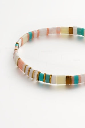 Zafino Tile Bracelet - Aqua/Pink