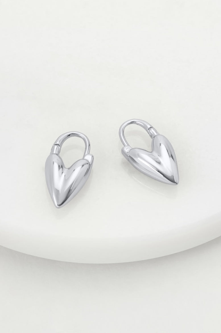 Zafino Jess Heart Hoop Silver