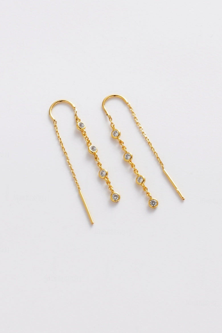 Zafino Adele Thread Earrings Gold