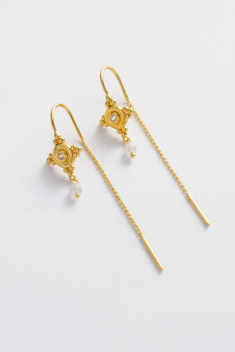 Zafino Faye Thread Earrings Moonstone