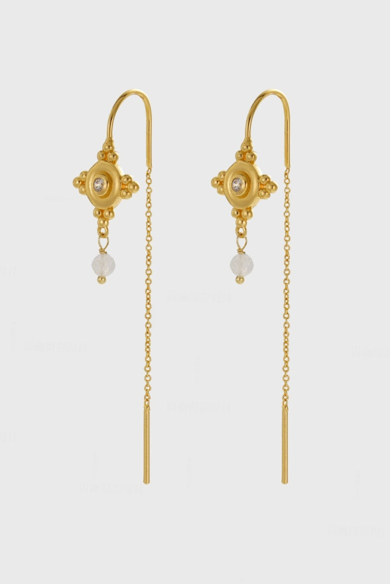 Zafino Faye Thread Earrings Moonstone