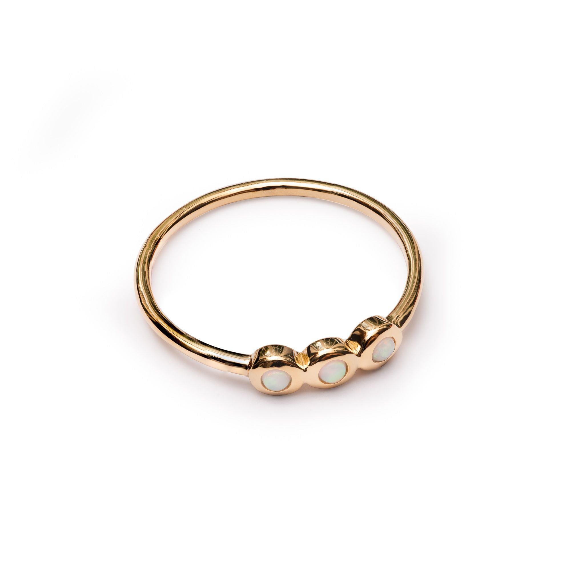 Gold Plated Three Stone Opalite Ring