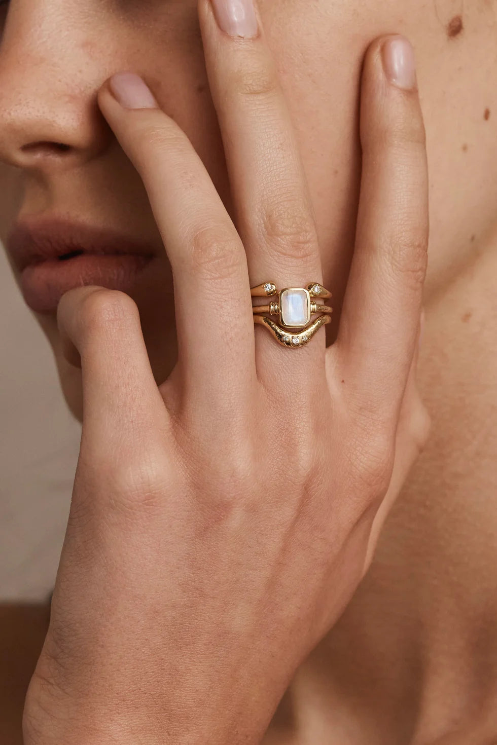 Toni May Elvie Open Gold Stacker