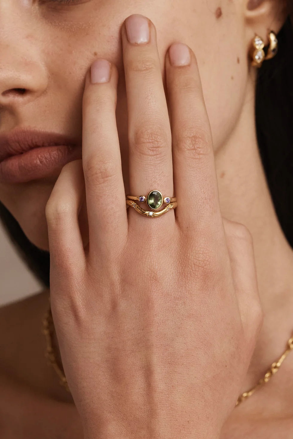 Toni May Sophia Apatite Gold Stacker