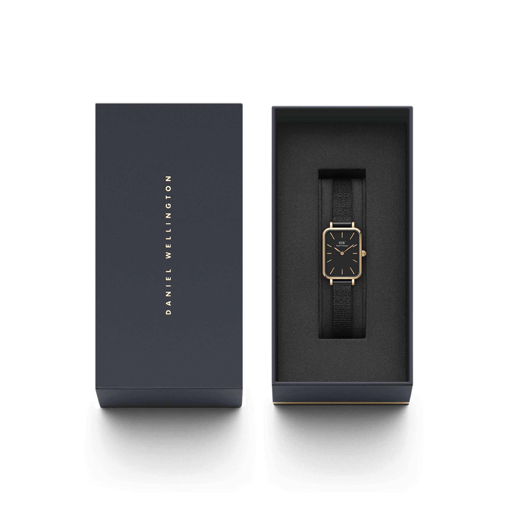 Daniel Wellington Quadro 20X26 Pressed Ashfield Rose Gold & Black Watch