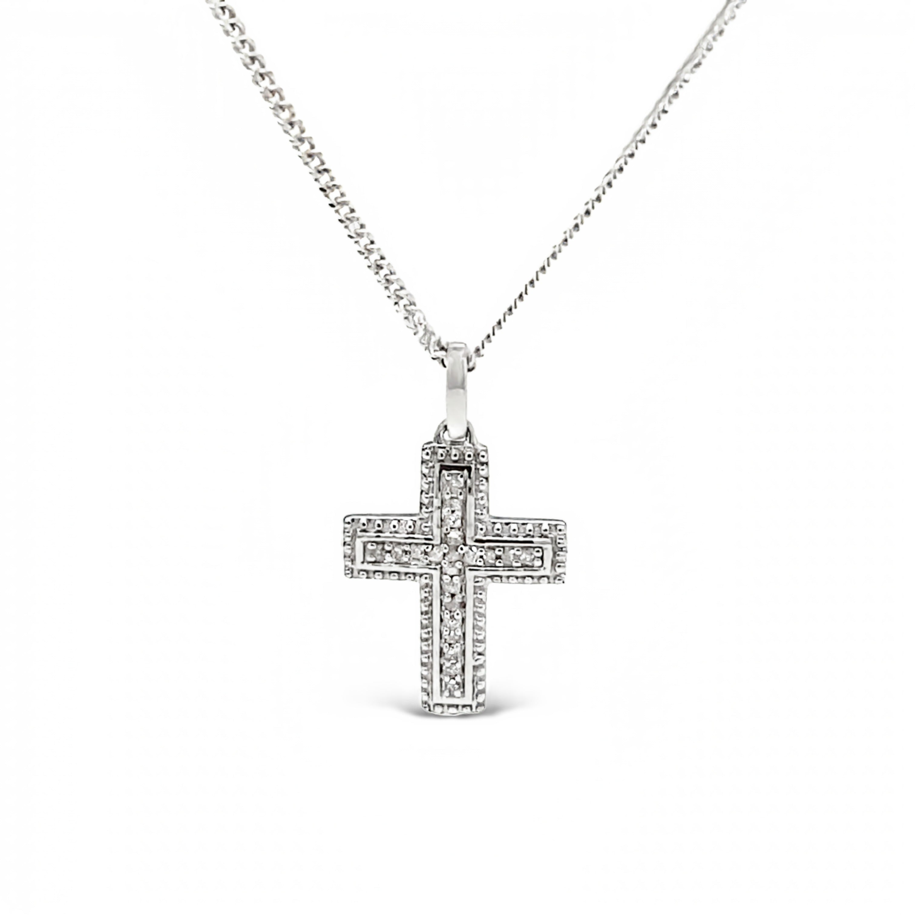 10ct White Gold Diamond Baby Princess Pendant- 0.15ct