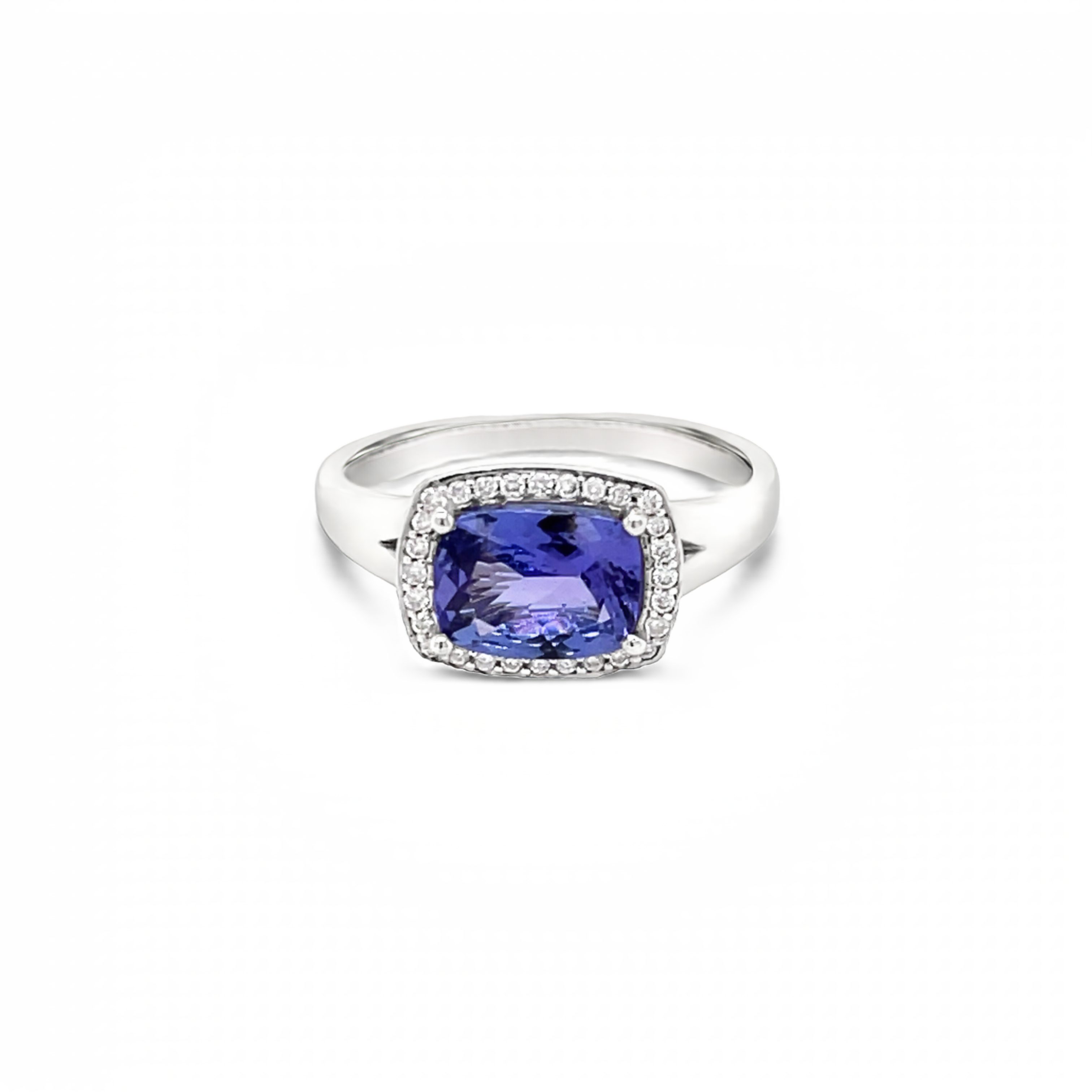 9ct White Gold Tanzanite and Diamond Ring