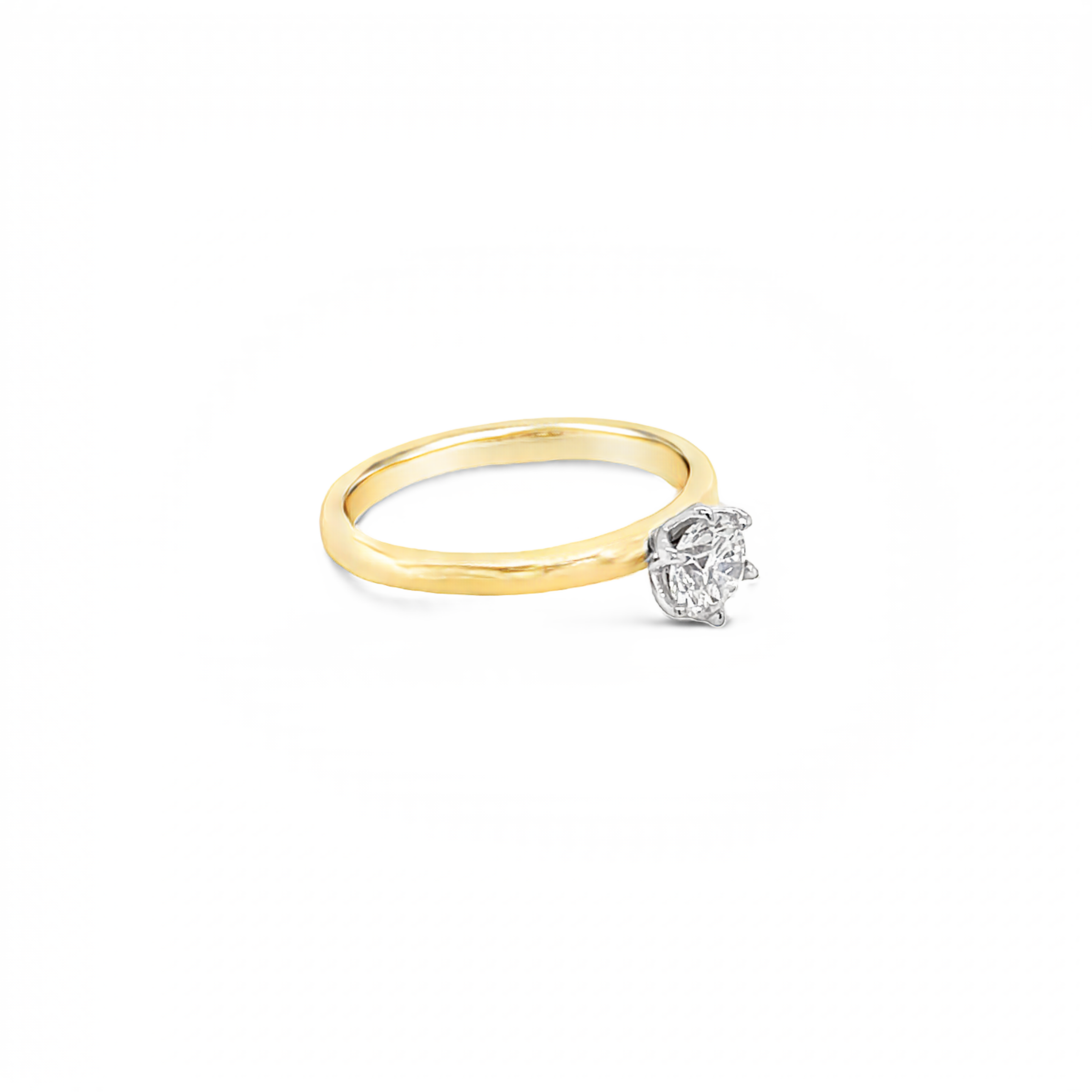 18ct Two Tone 0.51ct Six Claw Solitaire Diamond Ring