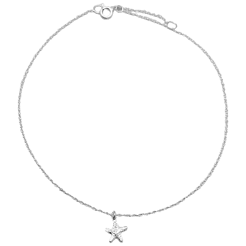 Sterling Silver Starfish Anklet