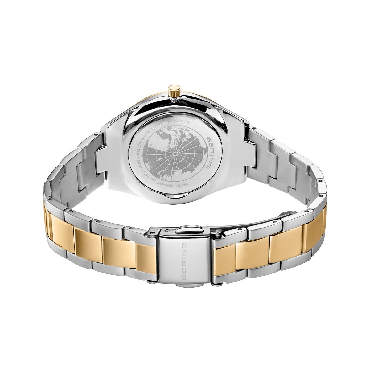 Bering Ladies Two Tone Ultra Slim Patterned Face Watch
