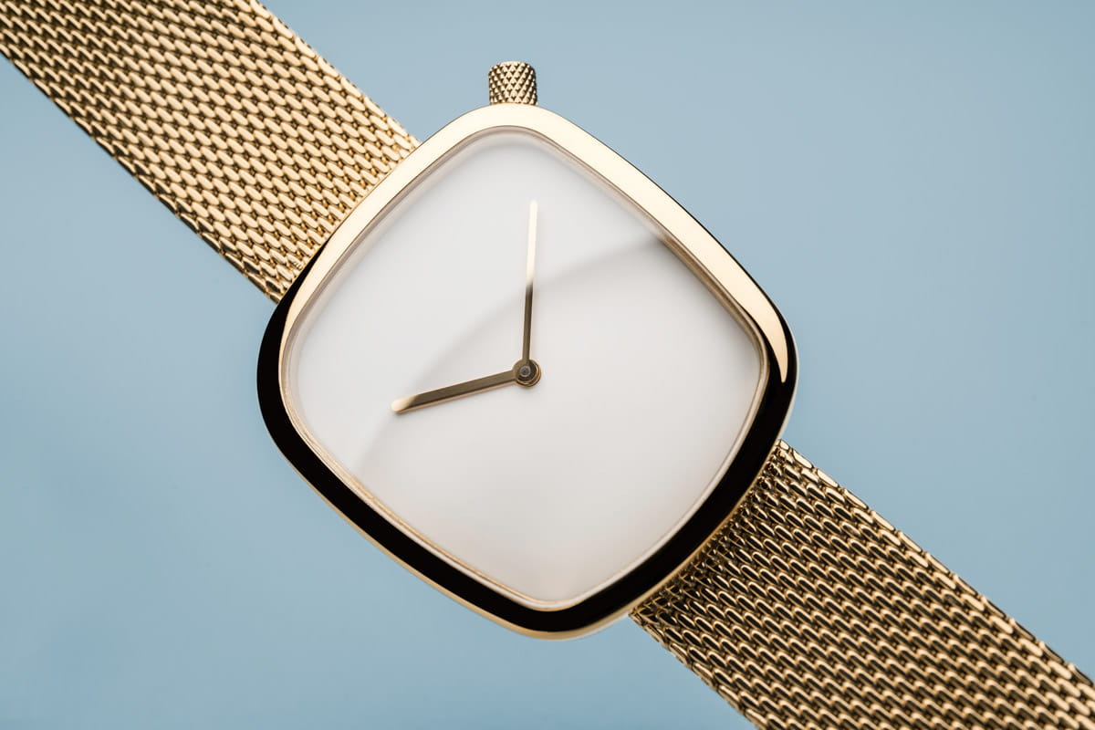 Bering Pebble 34mm Polished gold Watch