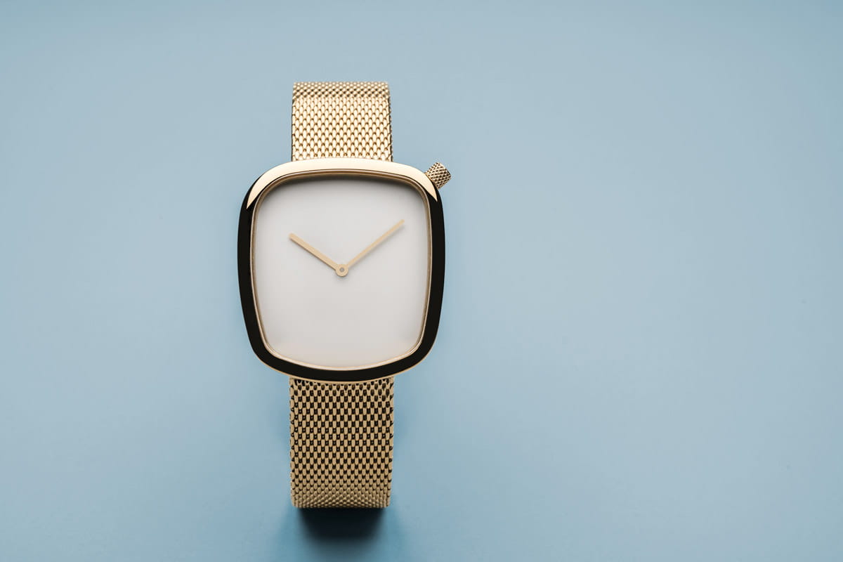 Bering Pebble 34mm Polished gold Watch