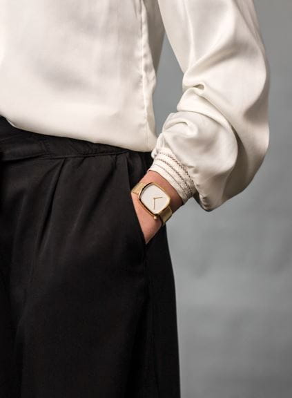 Bering Pebble 34mm Polished gold Watch