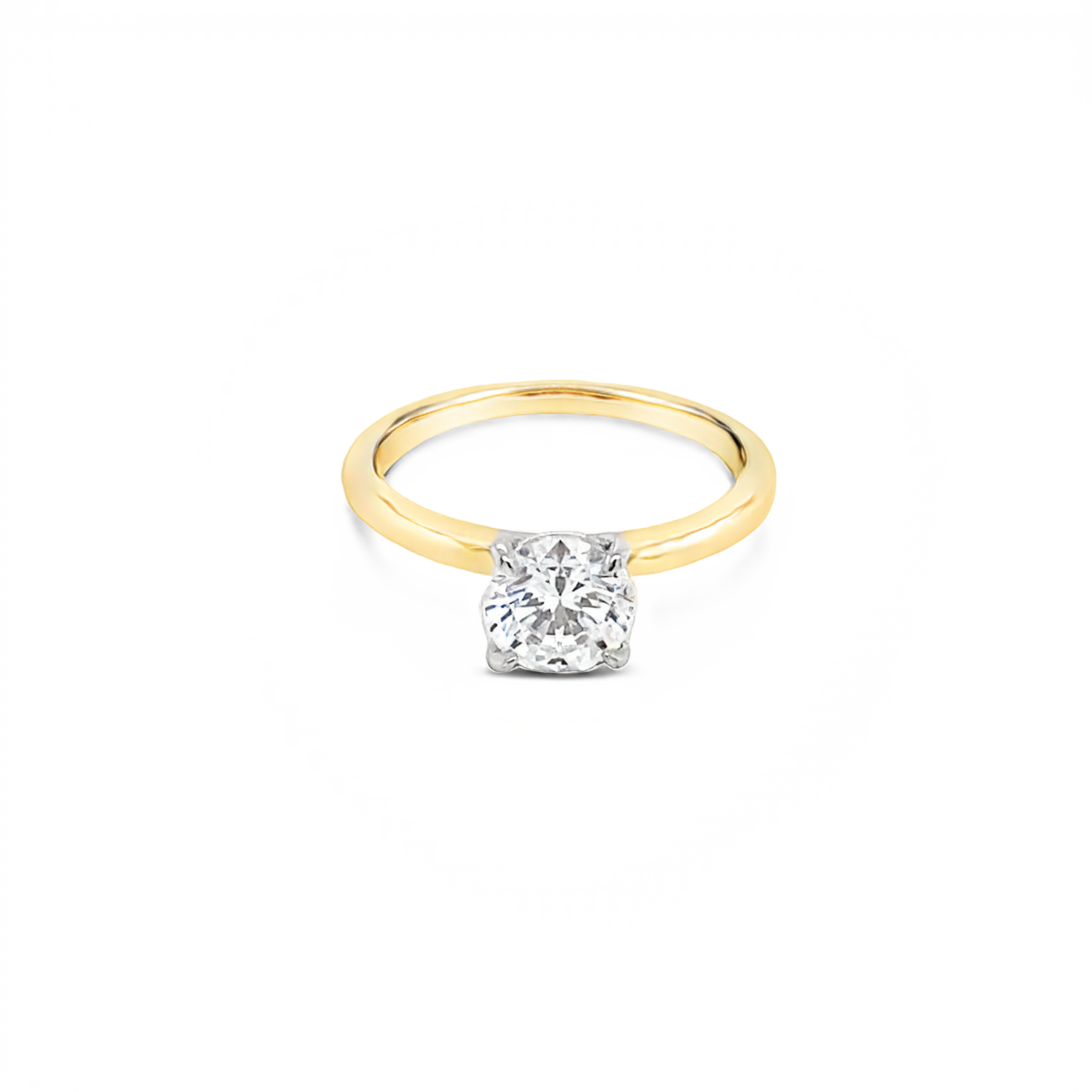 18ct Yellow Gold Lab Diamond .90ct Solitaire Ring