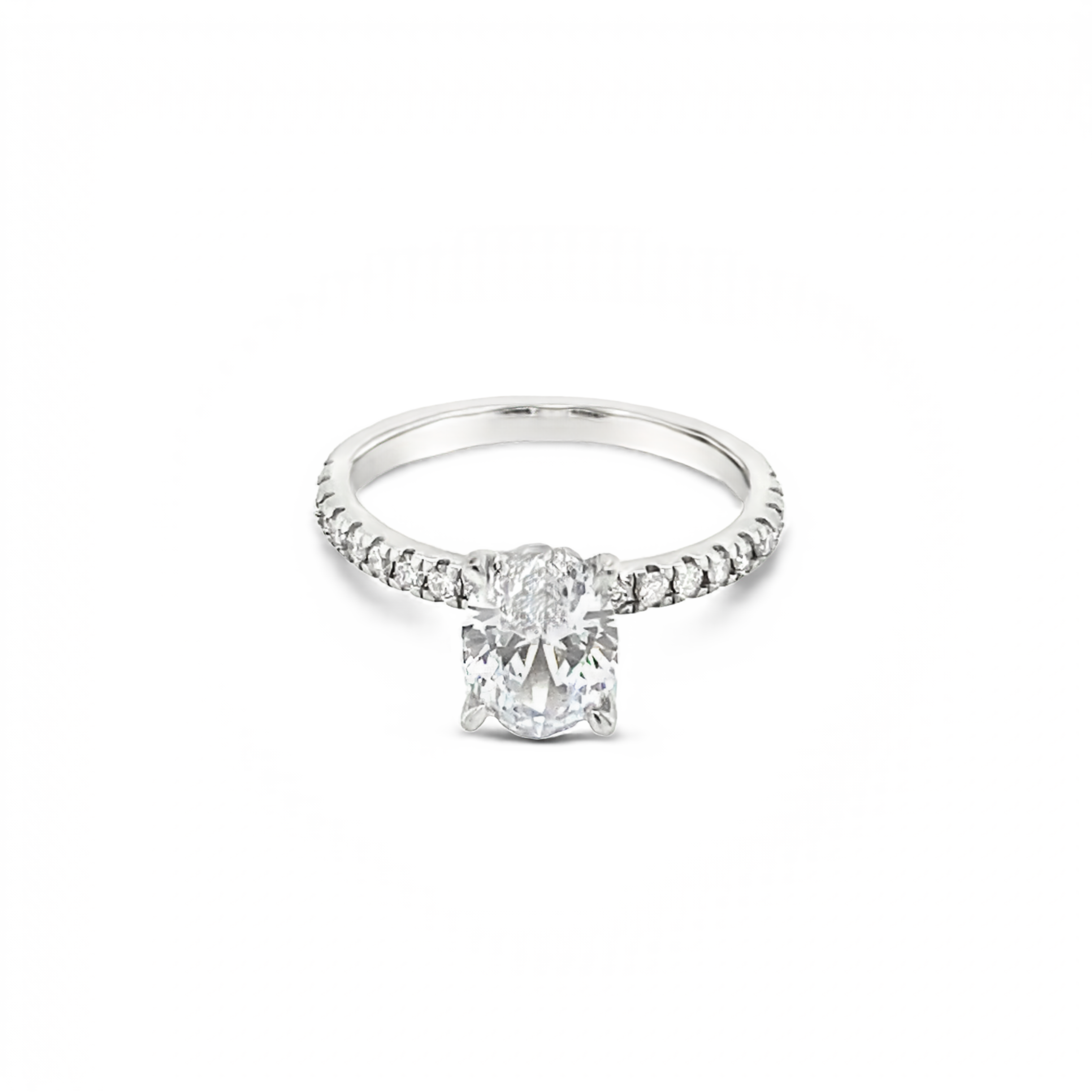 18ct White Gold Oval Lab Diamond Ring