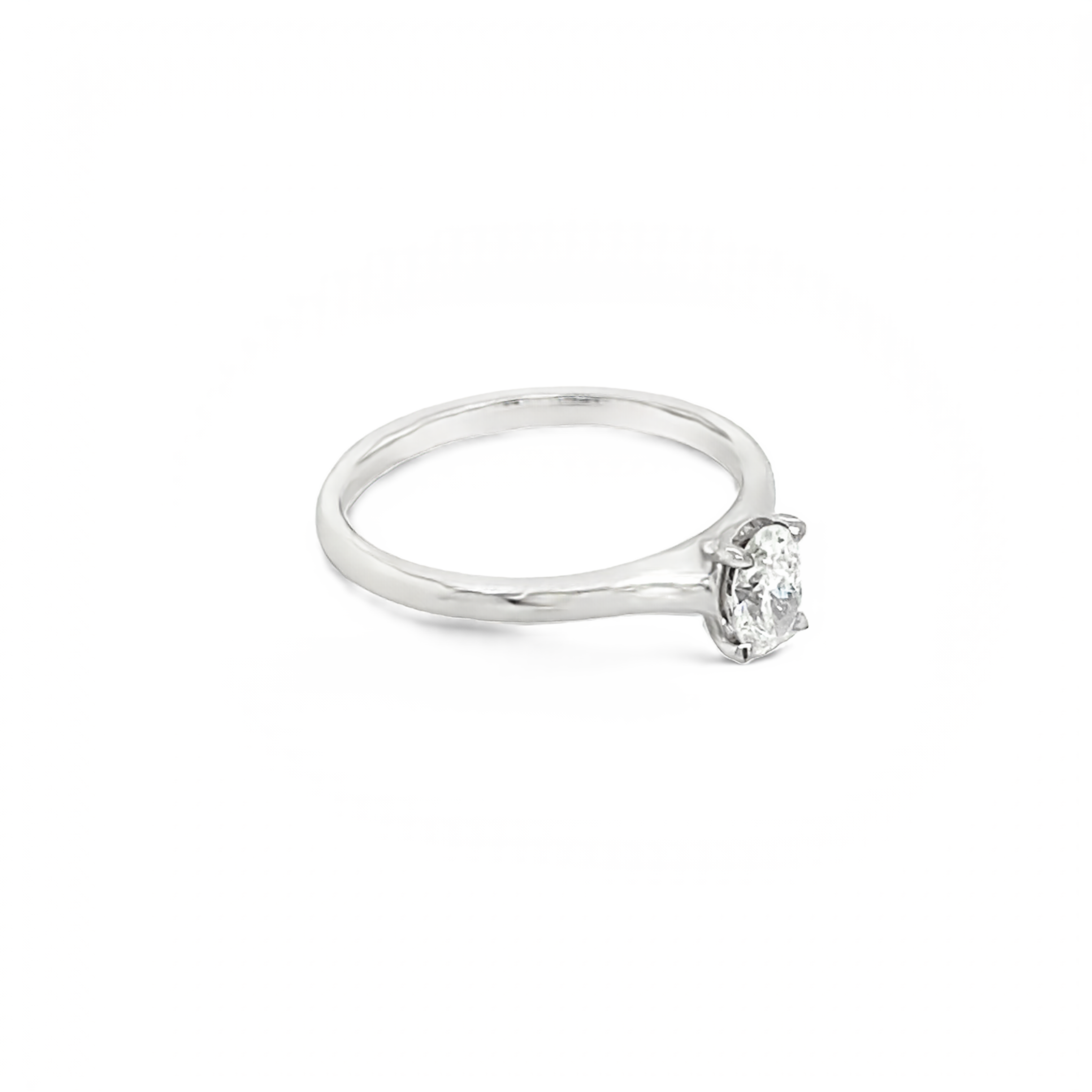 18ct White Gold 0.38ct Oval Cut Diamond Solitaire Ring