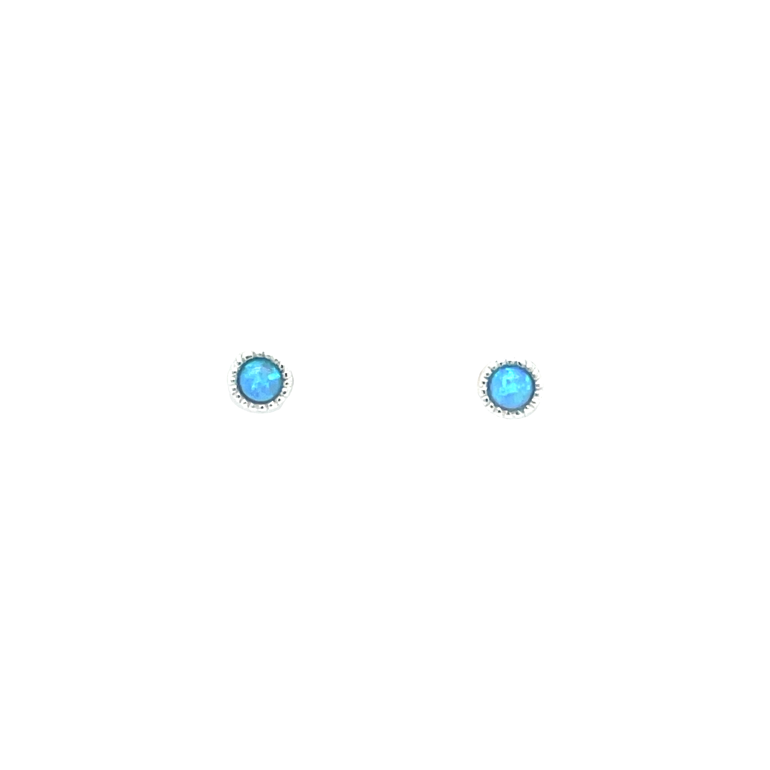 Sterling Silver Milgrain Opalite Stud Earrings