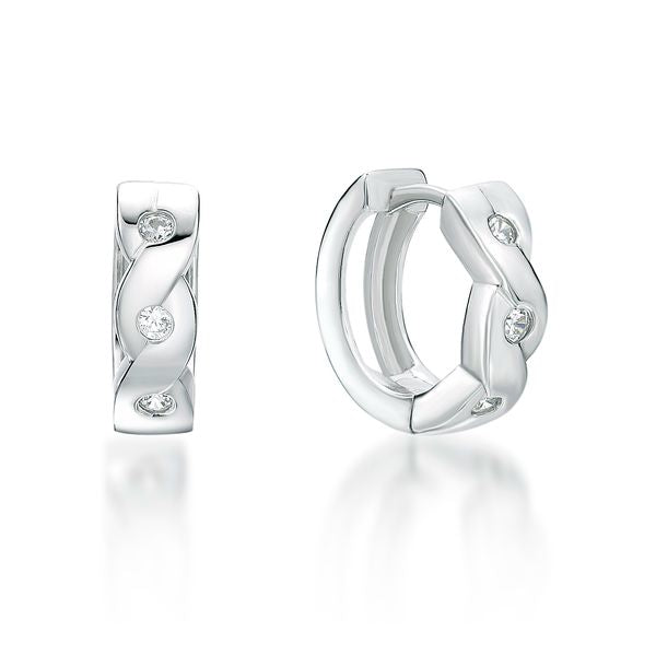 Sterling Silver Twist Huggie Earrings