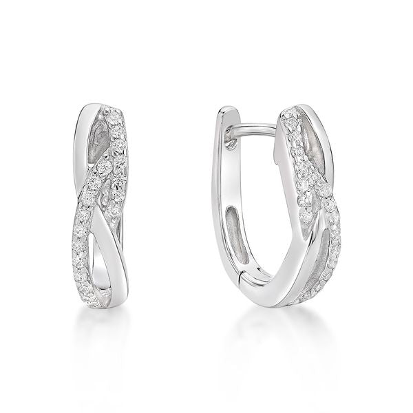 Sterling Silver Infinity Style Huggies