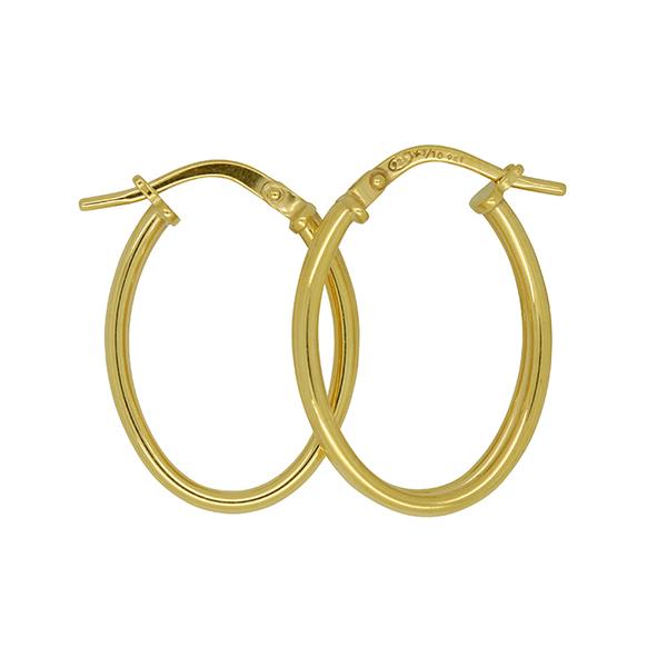 9ct and Silver Bonded Hoop Earrings
