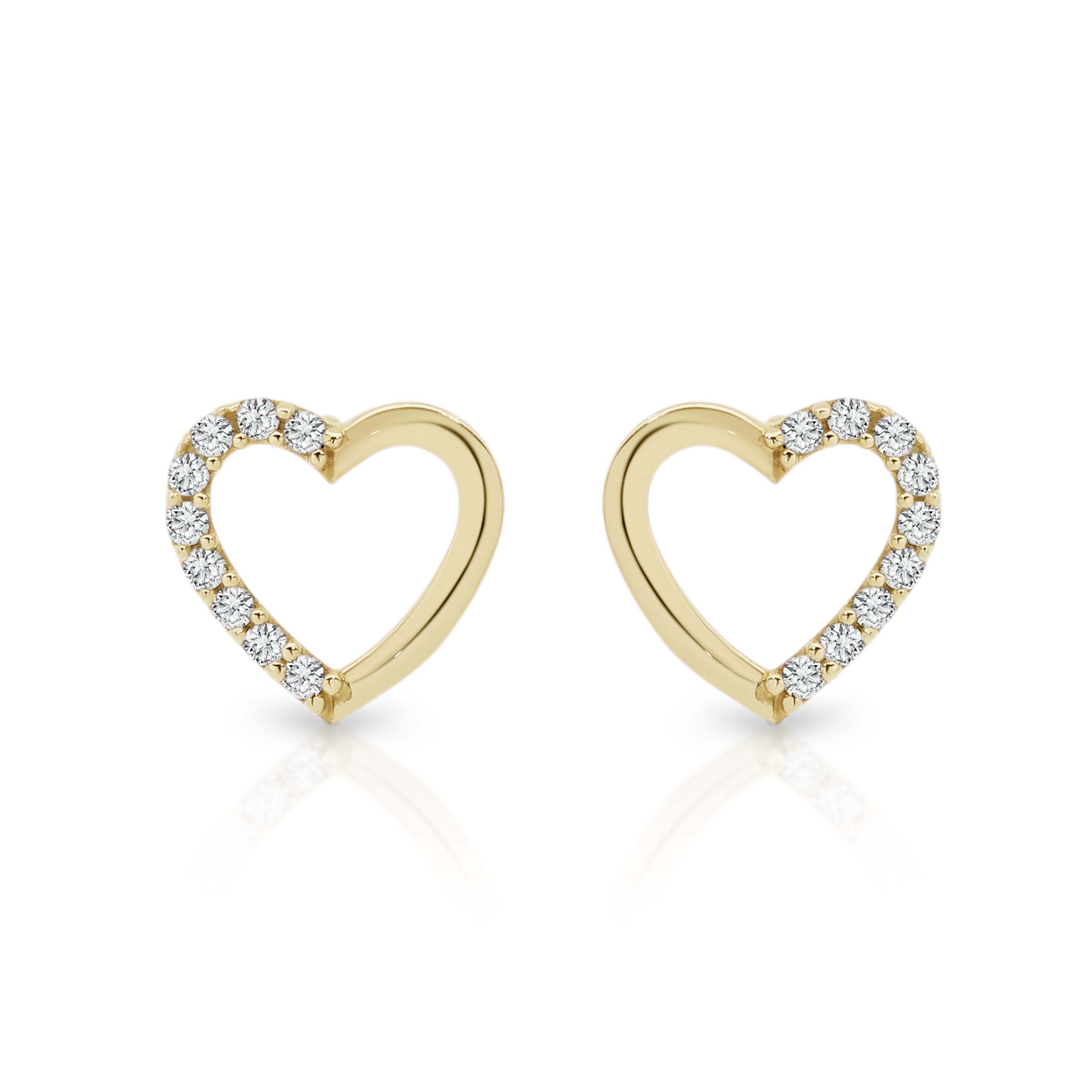 9ct Yellow Gold Cubic Zirconia Stud Earrings
