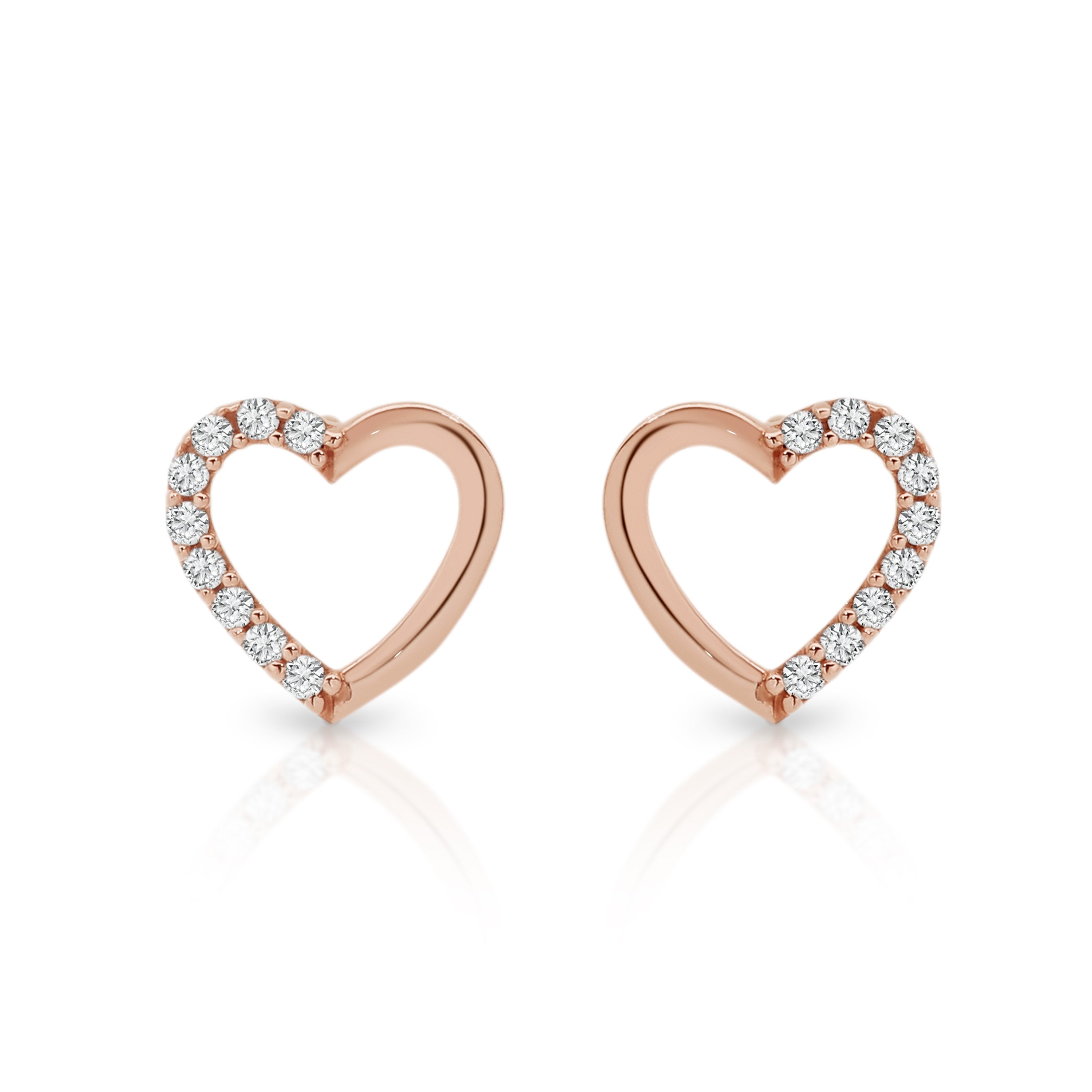 9ct Rose Gold Cubic Zirconia Stud Earrings