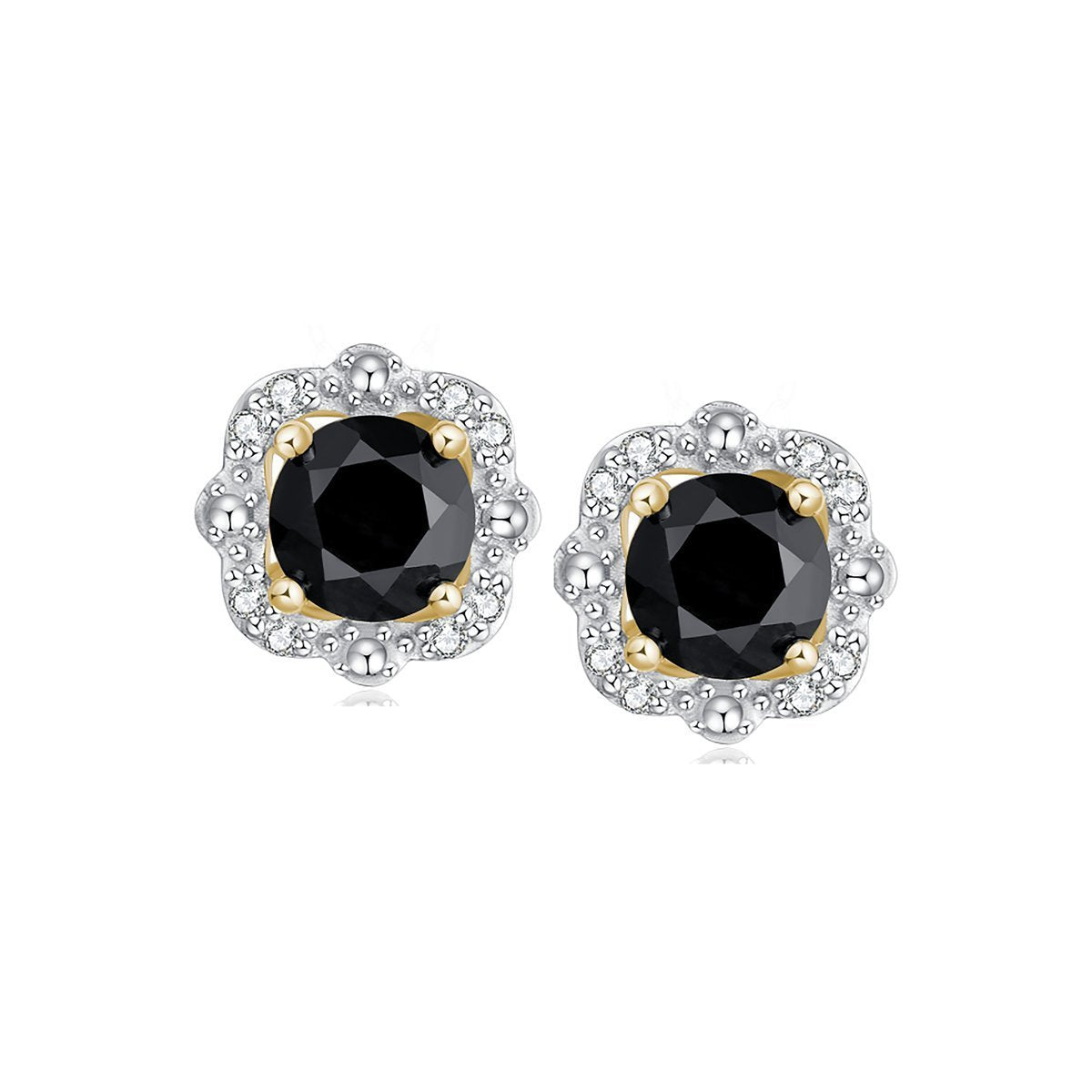 9ct yellow gold sapphire & diamond studs