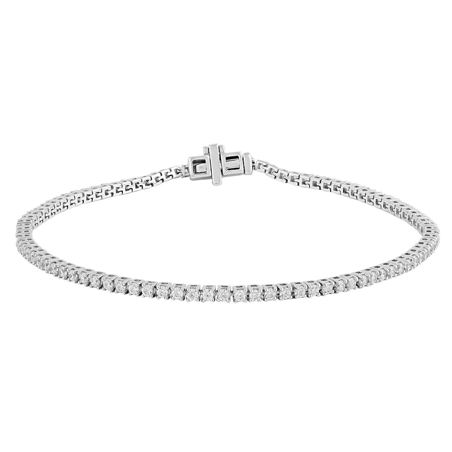 9ct White Gold 1.46ct Diamond Tennis Bracelet