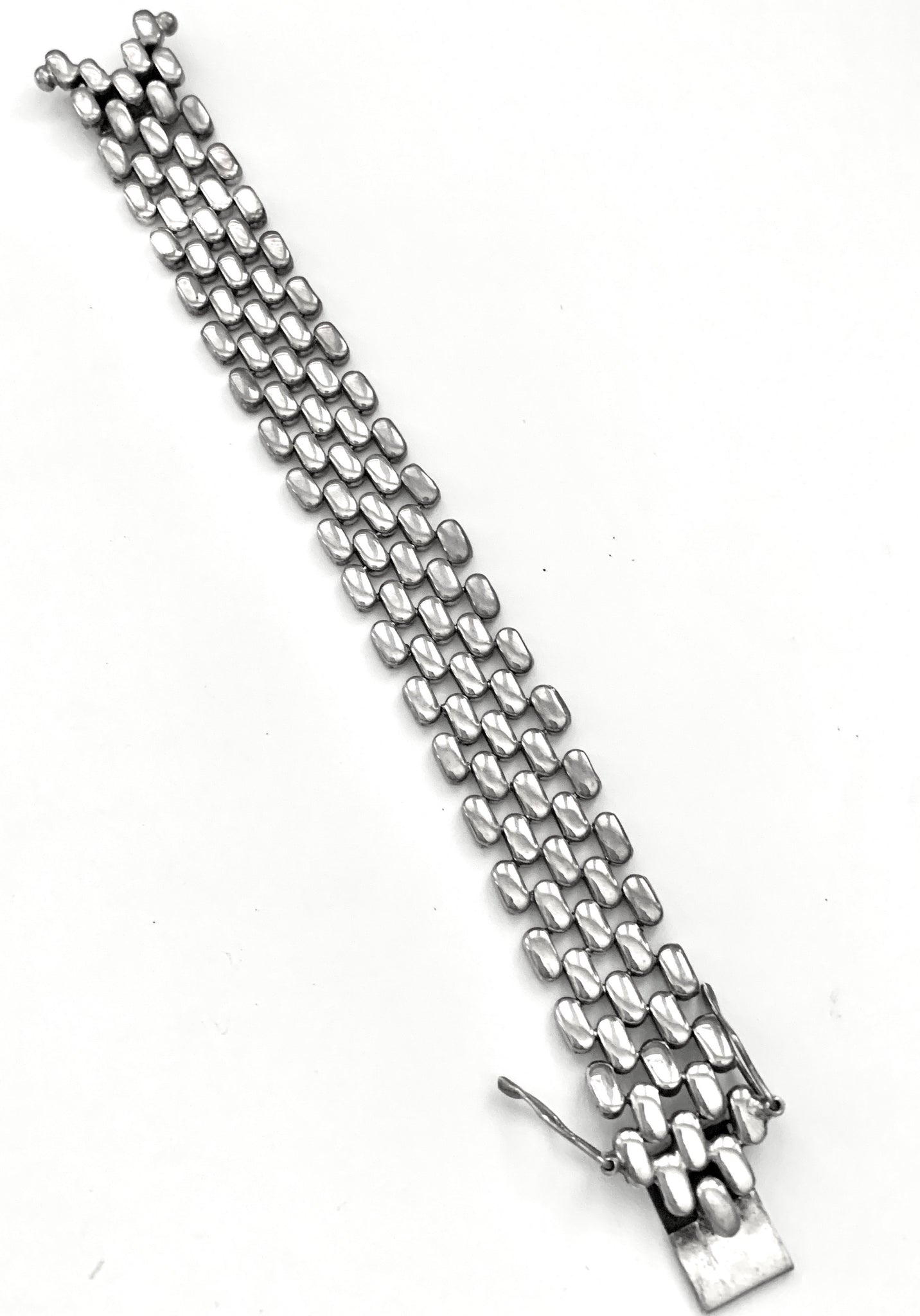 Sterling Silver Rectangle Link Bracelet