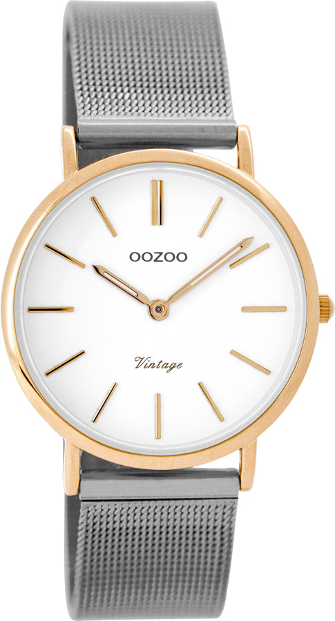 OOZOO 32mm Vintage Style Two Tone Mesh Watch