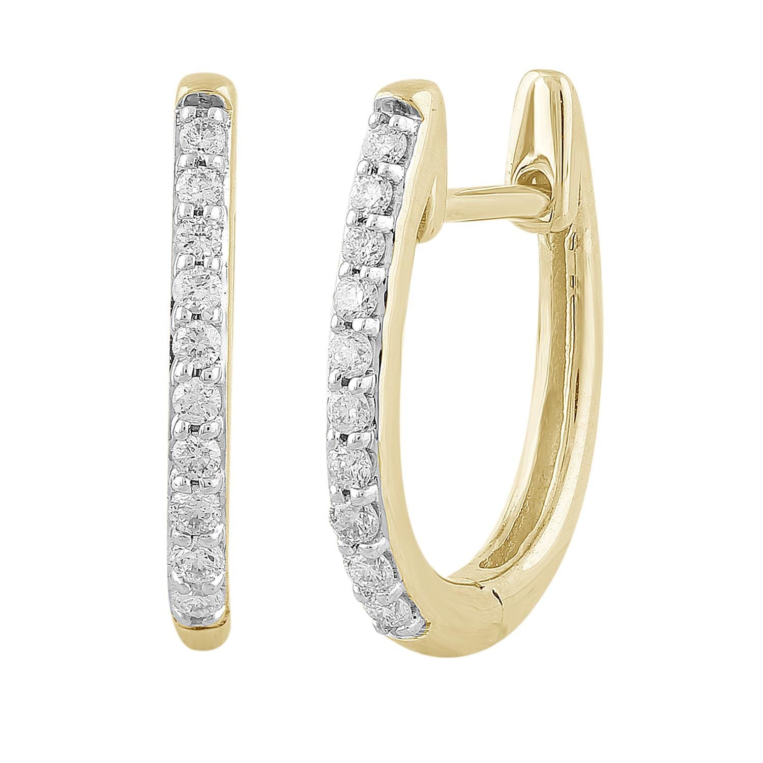 9ct Yellow Gold 0.25ct Diamond Huggies