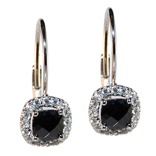 Sterling Silver Black Cubic Zirconia Earrings