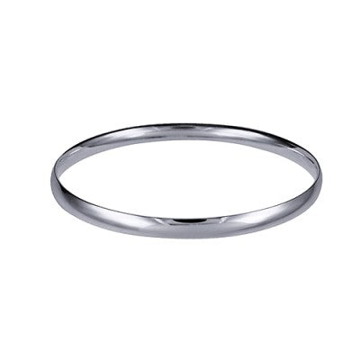 Sterling Silver 5.5mm Plain Solid Comfort Fit Bangle