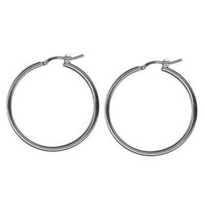 Sterling Silver Italian Plain Hoop (2mm Tube)