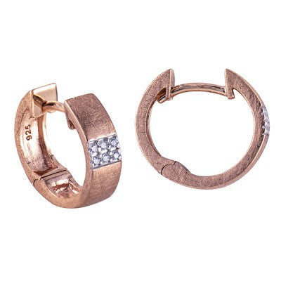 Rose Gold Plated Cz Huggies