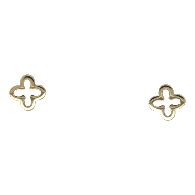 9ct Yellow Gold Flower Stud Earrings