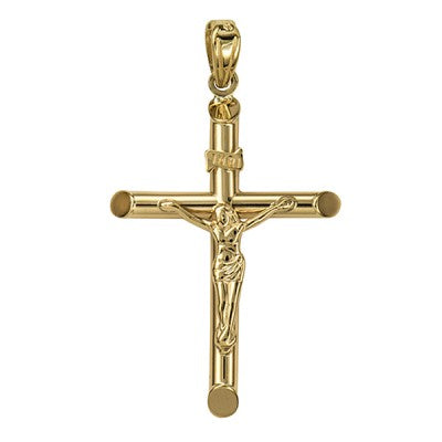 9ct Yellow Gold Hollow Crucifix Pendant