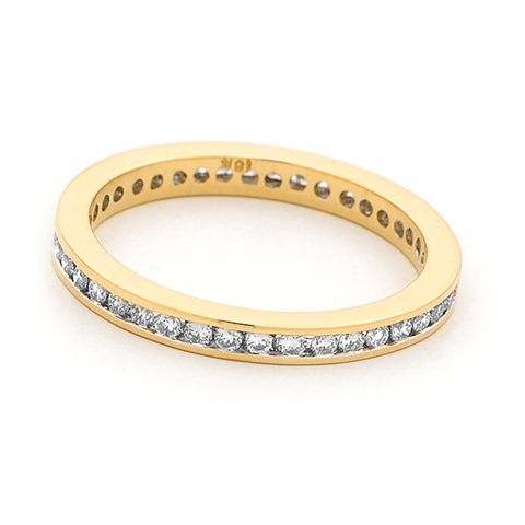 18ct Yellow Gold Channel Set Diamond Ring 0.50ct